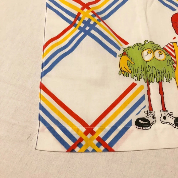 Vintage 1978 McDonalds Flat and Fitted Twin Bed Sheet Ronald McDonald - Picture 14 of 16
